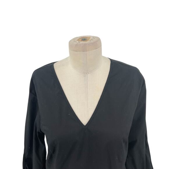 Universal‎ Standard for J Crew Crisp Tie Sleeve Top in Black Size Small - Picture 2 of 10